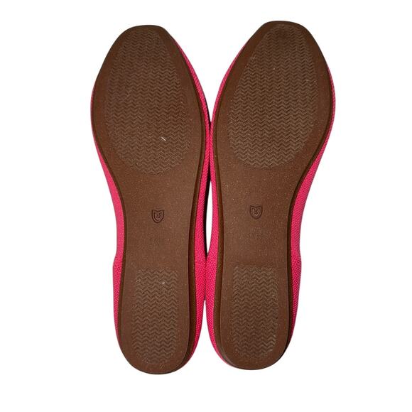 Rothy's The Petal Square Soiree Pink Ballet Flats with Blue Trim Size 11.5 - Picture 7 of 12